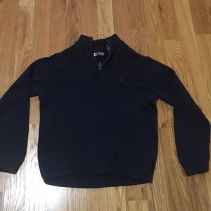 Chaps Quarter Zip Sweater Black